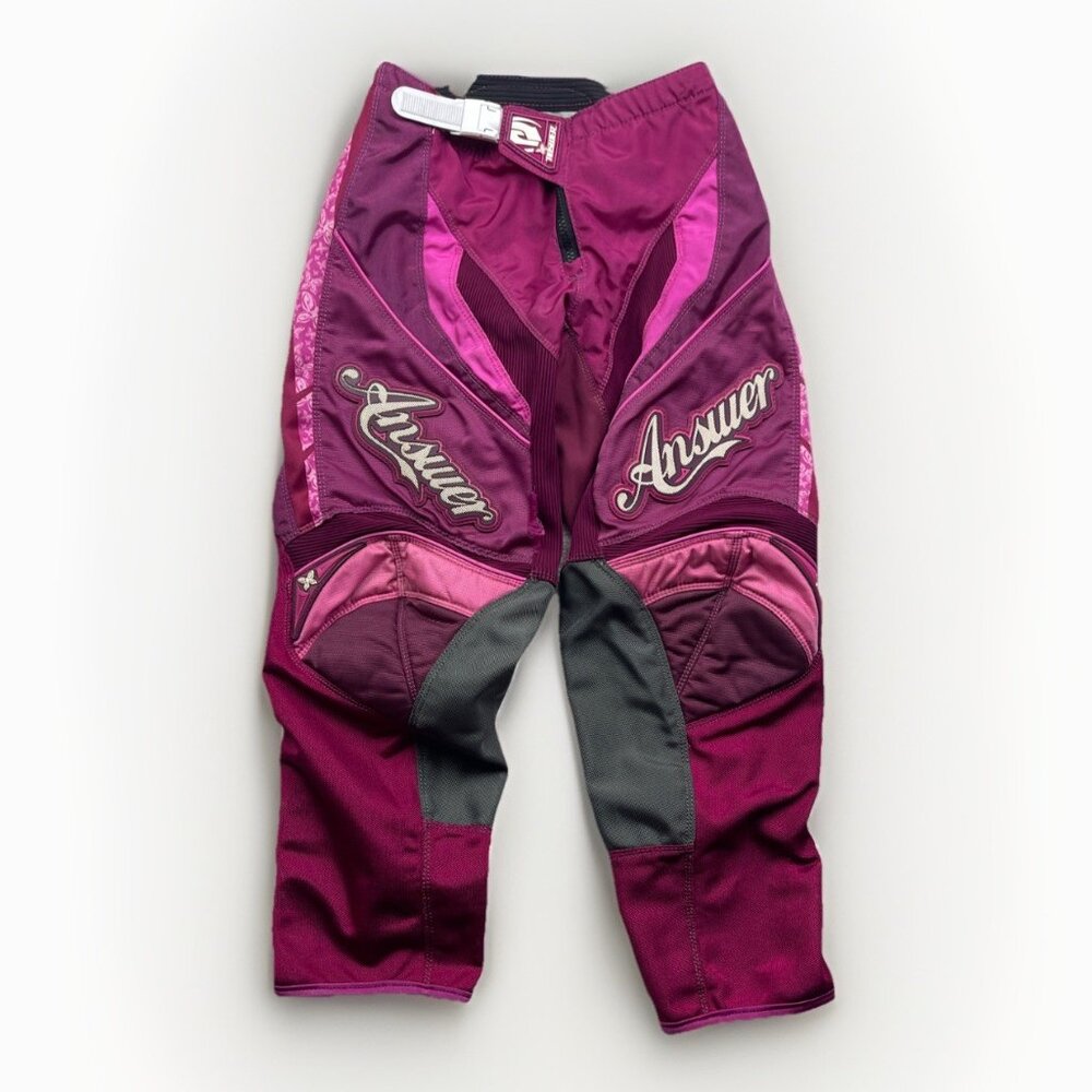 Y2K Women’s Answer Racing Motocross Off Road Pants Candy Pink White Size 4